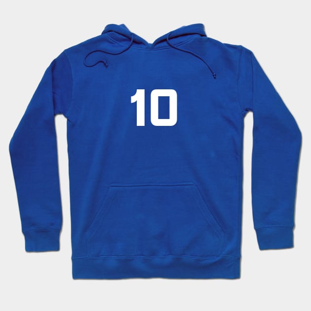 Number Ten - 10 - Any Color - Team Sports Numbered Uniform Jersey - Birthday Gift Hoodie by Modern Evolution